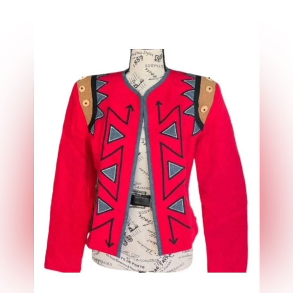RED Collection Tribal Print Jacket Women’s Small – Vintage Boho Style